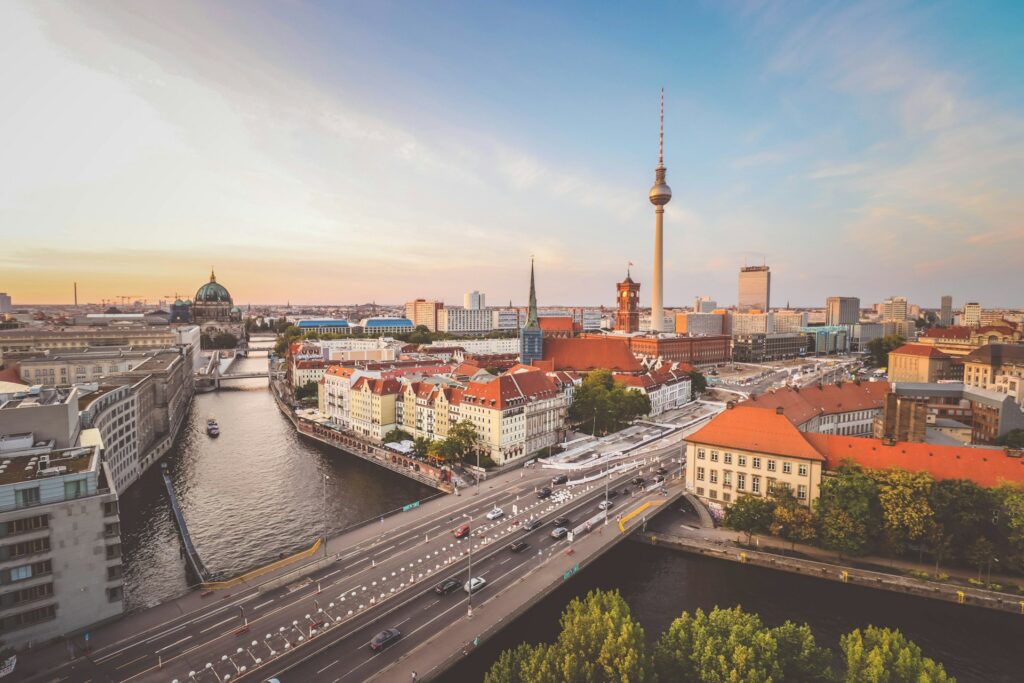 Panoramica della città di Berlino, in Germania